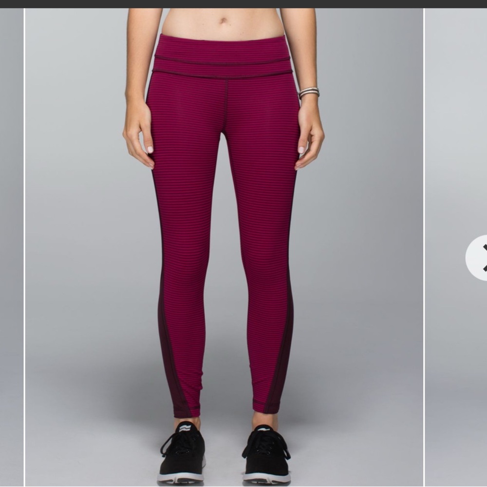 Lululemon Run: Pace Tight Size 6 – Hyper Stripe Bordeaux Drama/Bumble Berry